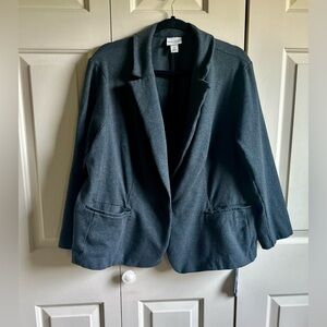 Women's Gray Cotton Sweater Blazer - 2X